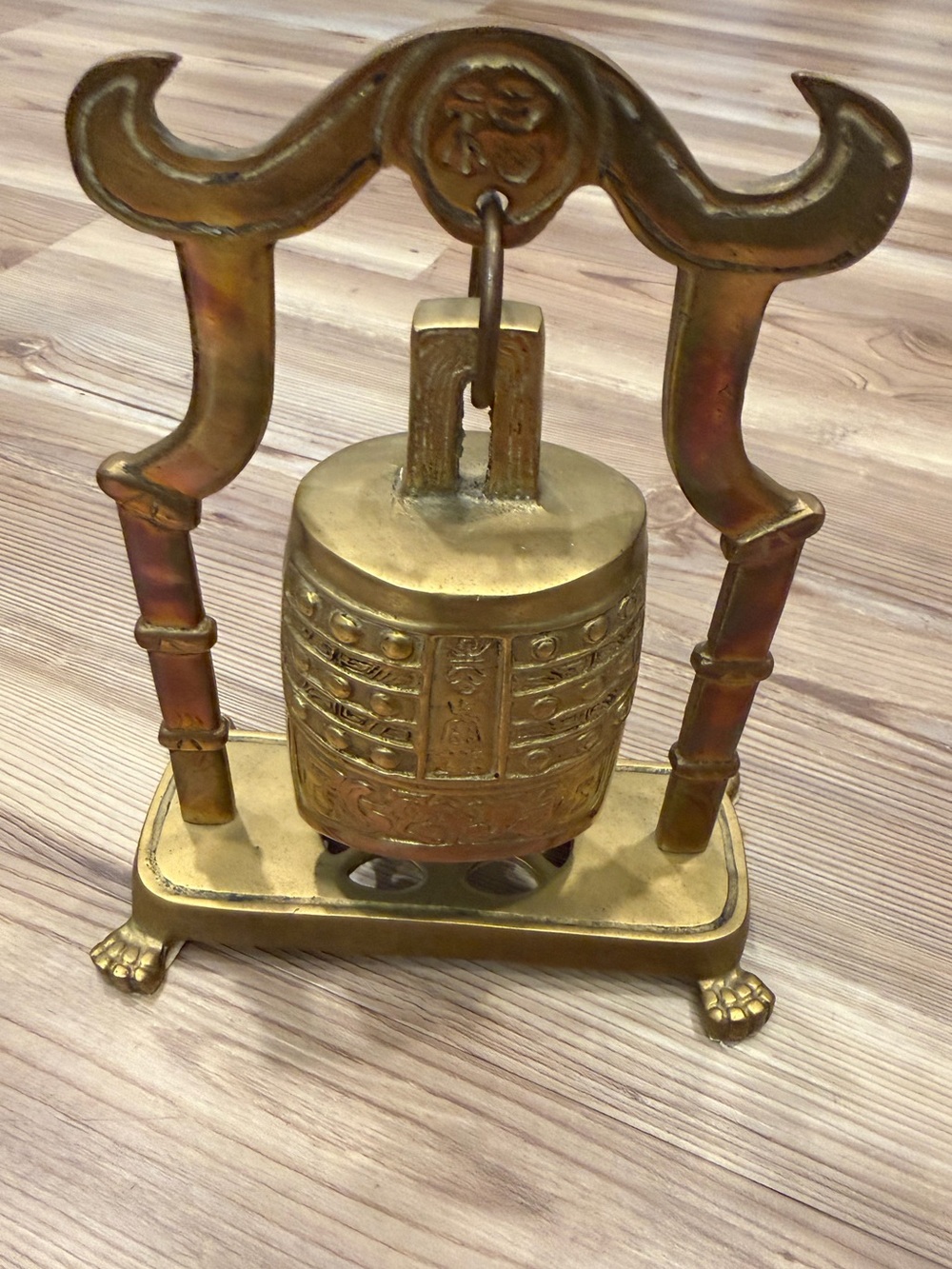 Vintage Chinese Solid Brass Temple Gong Bell